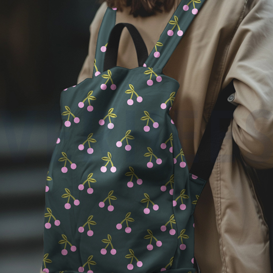 BESCHICHTETE BAUMWOLLE KIRSCHEN PFIRSICH #7