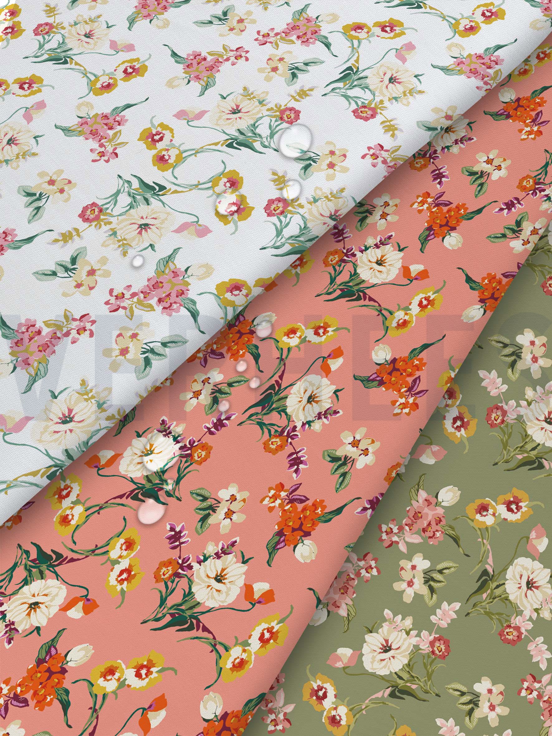 BESCHICHTETE BAUMWOLLE BLUMEN LACHS #7